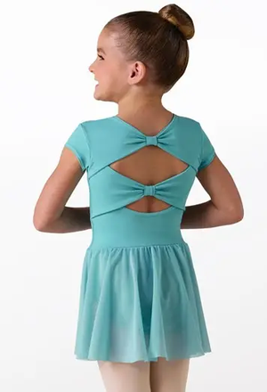 Cap Sleeve Bow Back Dress Leotard