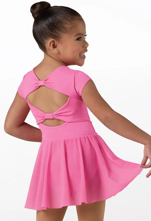 Cap Sleeve Bow Back Dress Leotard